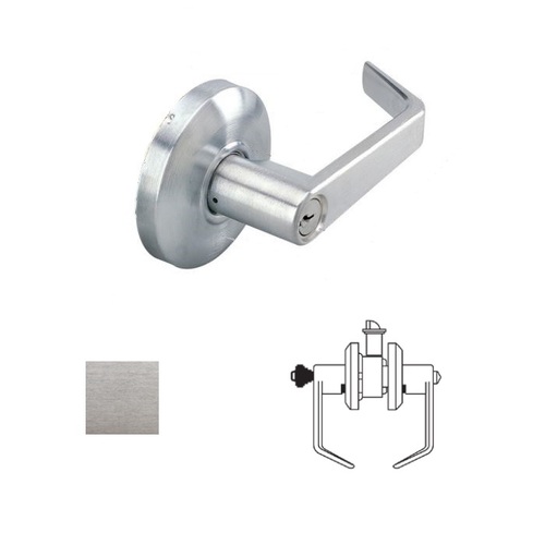 Grade 2 Entry Lever Lockset, SFIC Satin Chrome