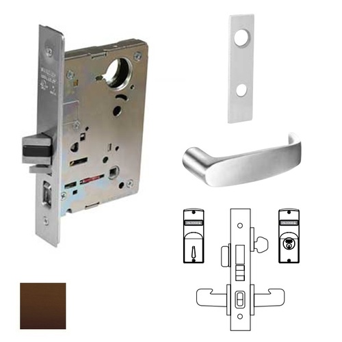 8200 Series 8245 Dormitory/Exit Lockset Less Cylinder Oil Rubbed Dark Bronze