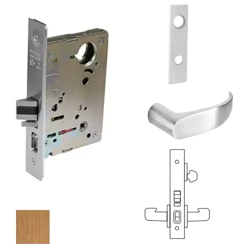 8200 Series 8255 Office/Entry Lockset Less Cylinder Satin Bronze