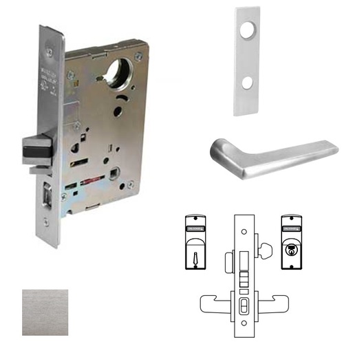 8200 Series 8243 Apartment Corridor Lockset Less Cylinder Satin Chrome