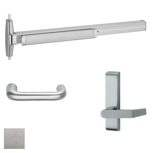 33A Series Surface Vertical Rod Exit Device With Trim Satin Chrome