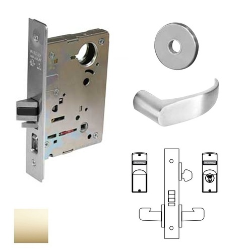 8200 Series 8237 Classroom Lockset Less Cylinder Bright Polished Brass