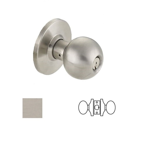 Grade 2 Passage Knob Lockset Satin Stainless Steel