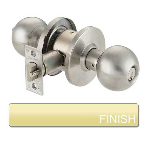 Grade 2 Institution Knob Lockset Bright Polished Brass