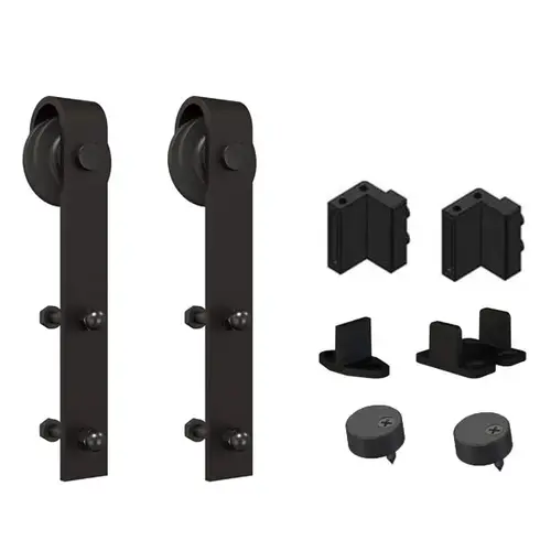 Orca Hardware FTST-DDK-BL Double Door Kit With Standard Drop Hangers Black