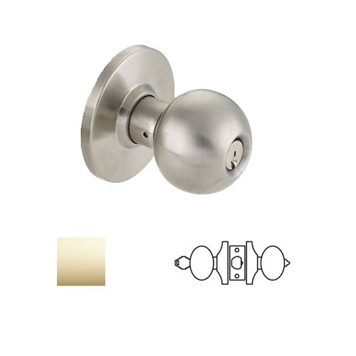 Grade 2 Entry Knob Lockset Bright Polished Brass