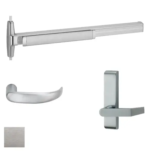 33A Series Surface Vertical Rod Exit Device With Trim Satin Chrome