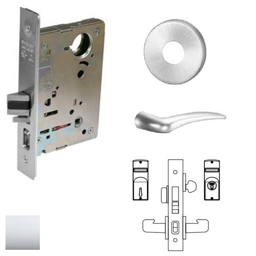 8200 Series 8245 Dormitory/Exit Lockset Less Cylinder Bright Polished Chrome