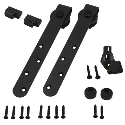 Double Door Kit For Cabinet Track for Long Drop Hangers Black