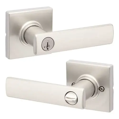 Breton Keyed Entry Lever Satin Nickel