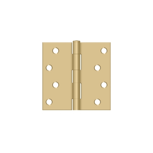 4" x 4" Square Corner Hinge Pair Satin Brass