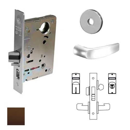 8200 Series 8224 Room Door Lockset Less Cylinder Oil Rubbed Dark Bronze