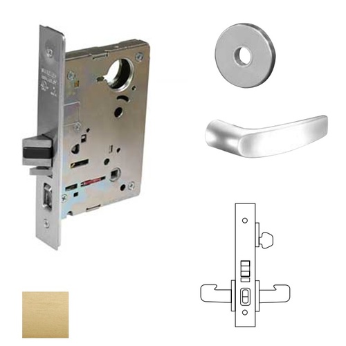 8200 Series 8255 Office/Entry Lockset Less Cylinder Satin Brass