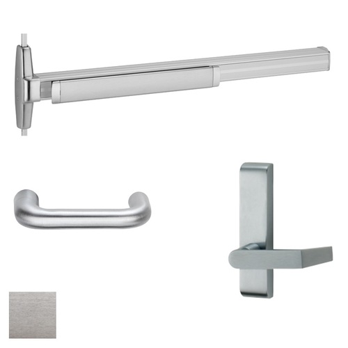 33A Series Surface Vertical Rod Exit Device With Trim Satin Chrome