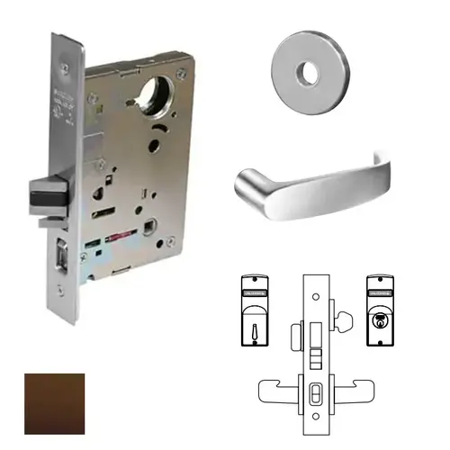 8200 Series 8245 Dormitory/Exit Lockset Less Cylinder Oil Rubbed Dark Bronze