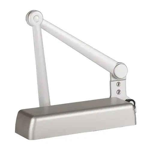 Grade 1 Extra Duty Door Closer, Ex Duty Arm W/Spring Stop, Full Rd Plastic Cover, Aluminum