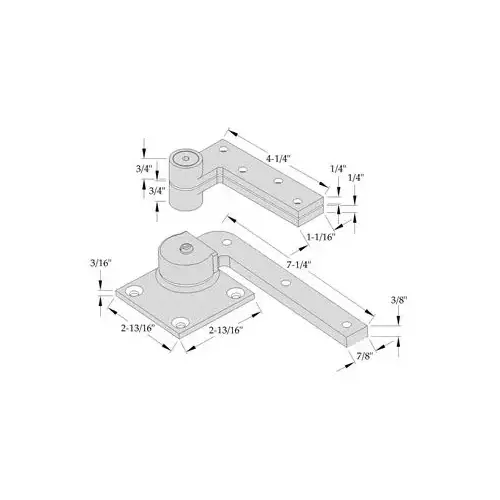ABH 0117-LH-32D 0117 3/4" Offset Pivot Set Satin Stainless Steel