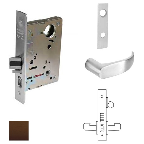 8200 Series 8255 Office/Entry Lockset Less Cylinder Oil Rubbed Dark Bronze