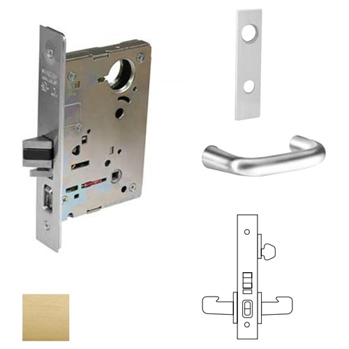 8200 Series 8255 Office/Entry Lockset Satin Brass