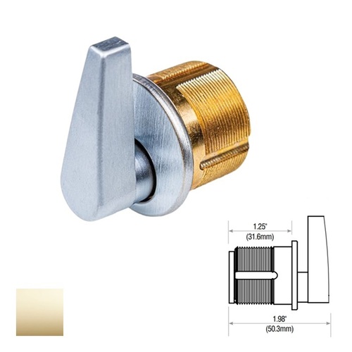 Thumbturn Mortise Cylinder Bright Polished Brass