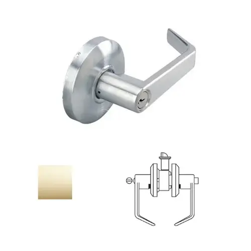 Grade 2 Privacy Lever Lockset Bright Polished Brass