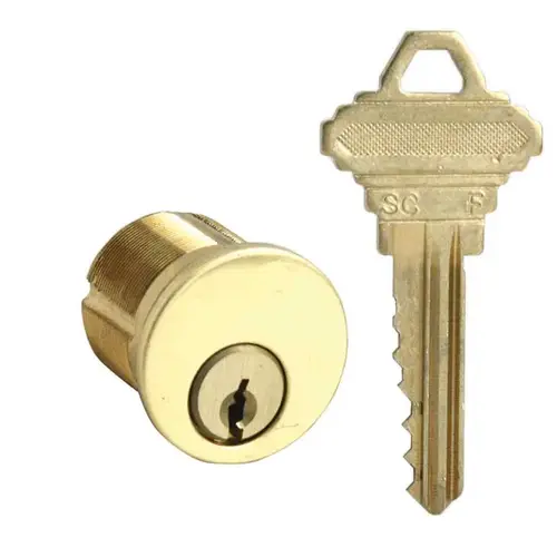 Mortise Cylinder Bright Polished Brass