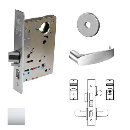 8200 Series 8245 Dormitory/Exit Lockset Less Cylinder Bright Polished Chrome