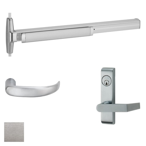 33A Series Surface Vertical Rod Exit Device With Trim Satin Chrome