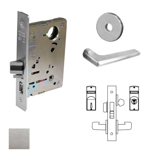 8200 Series 8224 Room Door Lockset Less Cylinder Satin Chrome