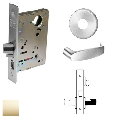 8200 Series 8205 Office/Entry Lockset Less Cylinder Bright Polished Brass