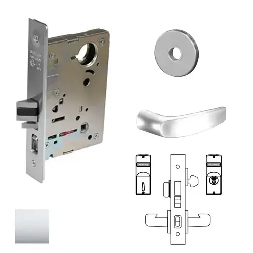 8200 Series 8245 Dormitory/Exit Lockset Less Cylinder Bright Polished Chrome