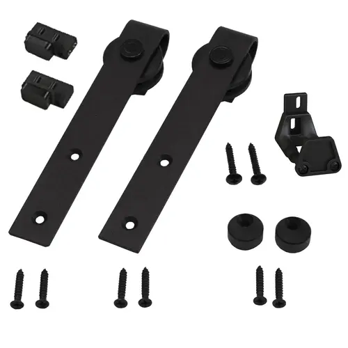 Orca Hardware FTST-MINI-BL-DDK Double Door Kit For Cabinet Track for Standard Drop Hangers Black