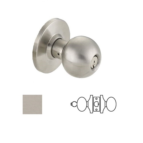 Grade 2 Storeroom Knob Lockset Satin Stainless Steel