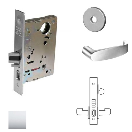 8200 Series 8255 Office/Entry Lockset Less Cylinder Bright Polished Chrome