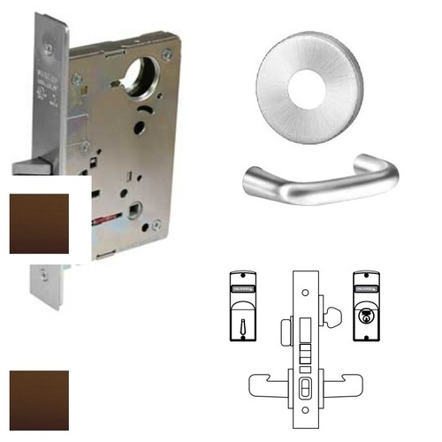 8200 Series 8243 Apartment Corridor Lockset Less Cylinder Oil Rubbed Dark Bronze