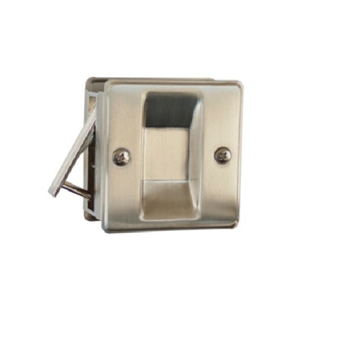 Passage Pocket Door Lock Satin Nickel