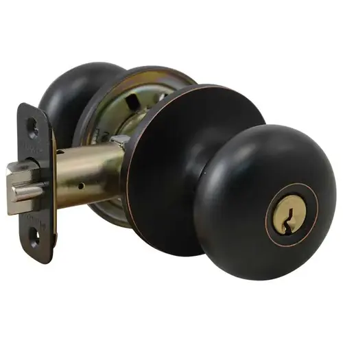 Biscuit Knob Entry Lockset Aged Bronze