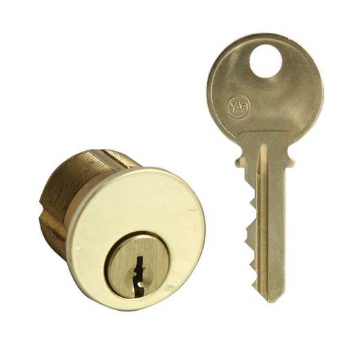 GMS M118-YA-3 Mortise Cylinder Bright Polished Brass