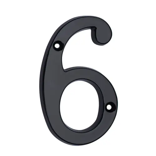 4" Classic House Number #6 Matte Black