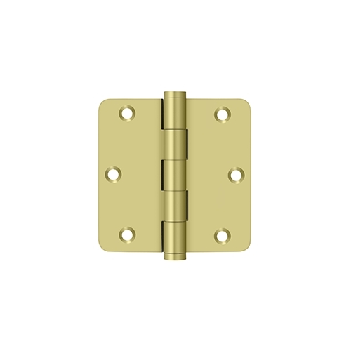 3-1/2" x 3-1/2" x 1/4" Radius Hinges in Polished Brass Pair