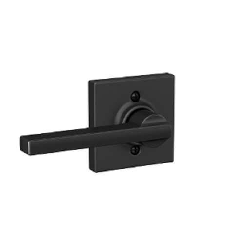 SCHLAGE F51A BRW 622 COL Broadway Lever with Collins Trim Keyed Entry Lock,  Matte Black