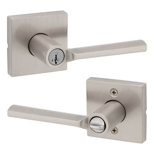 Lisbon Keyed Entry Lever Satin Nickel