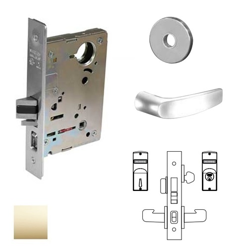 8200 Series 8245 Dormitory/Exit Lockset Less Cylinder Bright Polished Brass