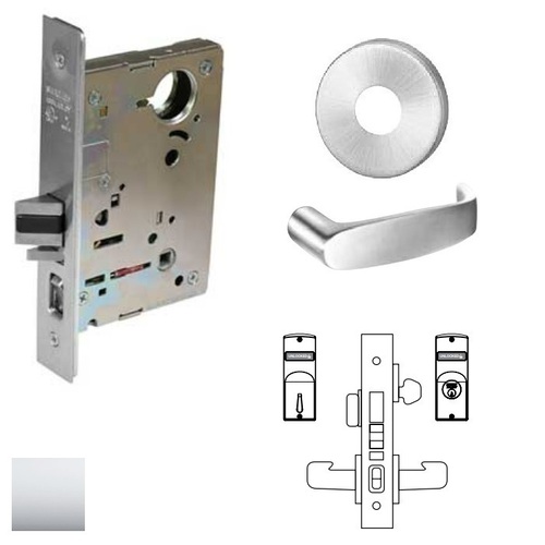 8200 Series 8243 Apartment Corridor Lockset Less Cylinder Bright Polished Chrome