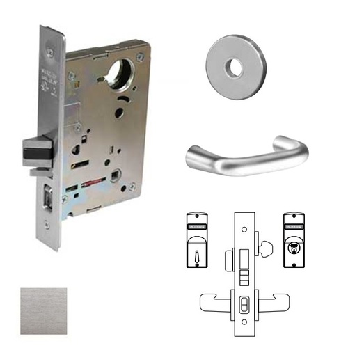 8200 Series 8245 Dormitory/Exit Lockset Less Cylinder Satin Chrome