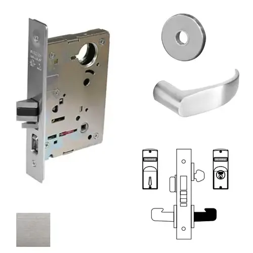 8200 Series 8251 Storeroom Deadbolt Lockset Less Cylinder Satin Chrome