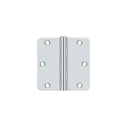 3-1/2" x 3-1/2" x 1/4" Radius Hinge, Residential Thickness in Polished Chrom - 2 per pack x50 packs Bright Chrome