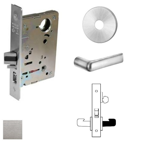 8200 Series 8205 Office/Entry Lockset Less Cylinder Satin Chrome