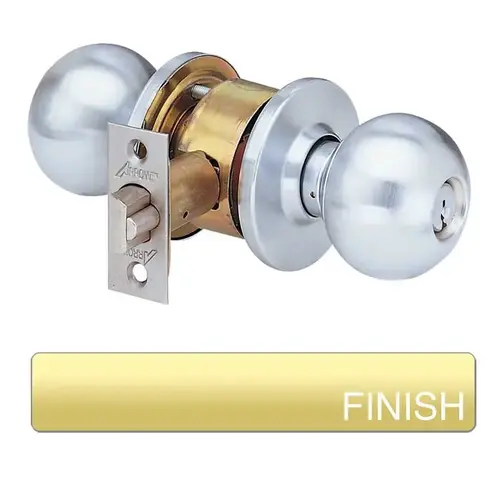 MK Series Cylindrical Knob Locks Bright Polished Brass