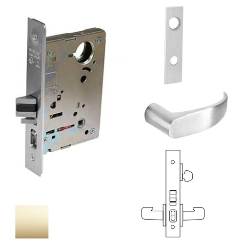 8200 Series 8255 Office/Entry Lockset Less Cylinder Bright Polished Brass